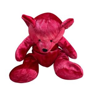 Russ Berrie Teddy Bear Kisses Red Plush Stuffed Animal Vintage 12 Inch Toy Lovey